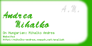 andrea mihalko business card